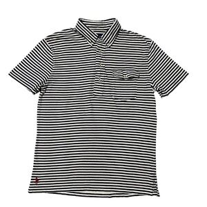 RALPH LAUREN Navy White Stripe Cotton Short Sleeve Polo Size M